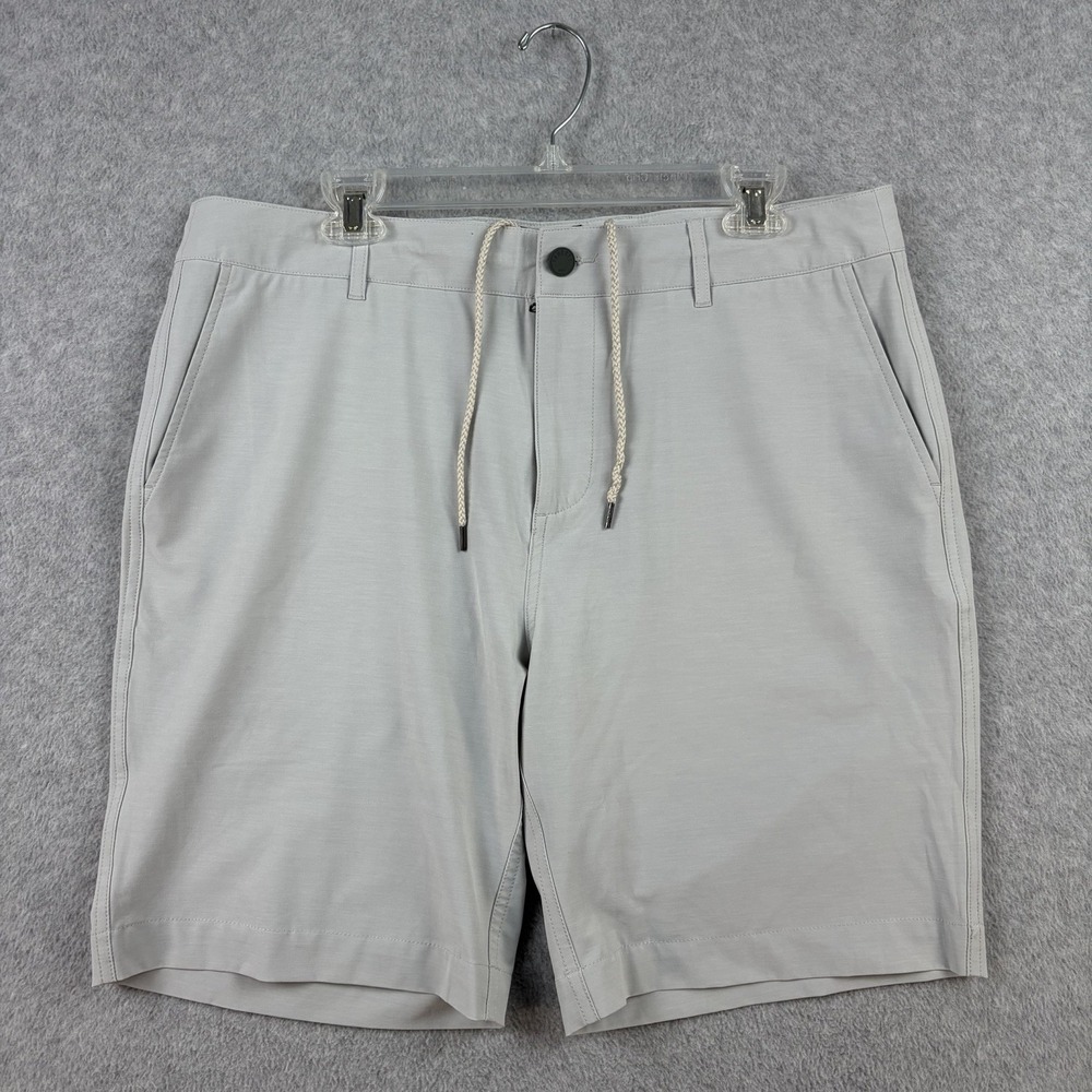 Faherty All Day Shorts Mens 35 Light Gray Performance Stretch Chino 9" NWT